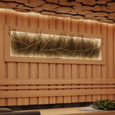 Панно "Травы" с пазом под ленту, наличник Ольха