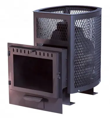 Фото Печь банная чугунная "Сибирь-20". Панорамная дверца (Сетка) в магазине Woodson