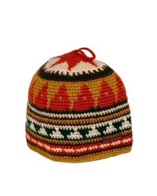 Шапка вязаная для бани Woodson Viking, орнамент, без косичек (оранжевый) Шапка вязаная для бани Woodson Viking, орнамент, без косичек (оранжевый)