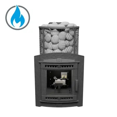 Фото Печь банная "Атмосфера L" сетка нержавейка с газовой горелкой в магазине Woodson