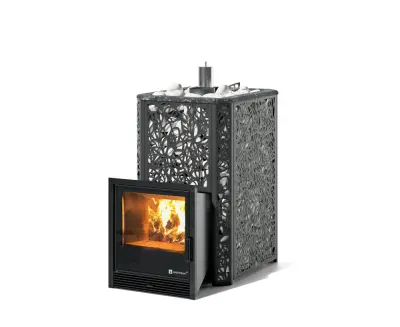Фото Печь Изистим Ялта 25/2025 Хохлома черный  в магазине Woodson