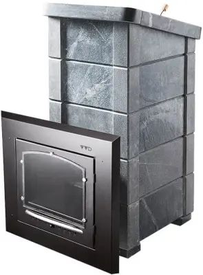 Фото Печь Сударушка Семейная РК ЧД (облицовка талькохлорит, с фасками) в магазине Woodson Фото Печь Сударушка Семейная РК ЧД (облицовка талькохлорит, с фасками) в магазине Woodson