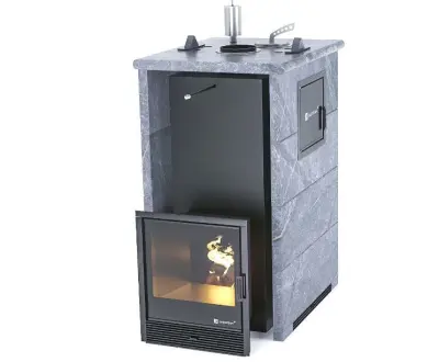Фото Печь «Геленджик» М2 в трехстороннем кожухе  Талькохлорит в магазине Woodson