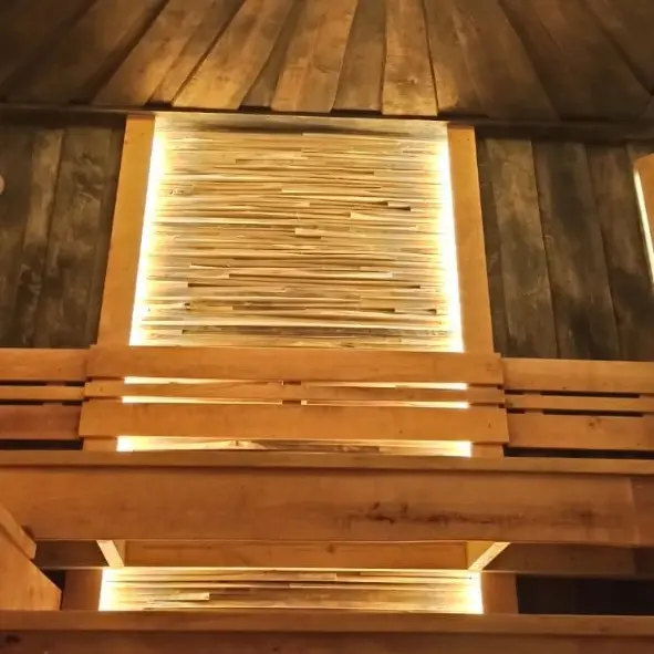 Панно "Рваное Дерево" с пазом под ленту, наличник Липа, без коры