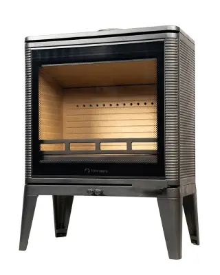 Фото Печь чугунная SOLO II стекло шелкография в магазине Woodson