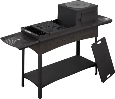 Мангал разборный Сталь-Мастер L с печью под казан (3мм) Мангал разборный Сталь-Мастер L с печью под казан (3мм)