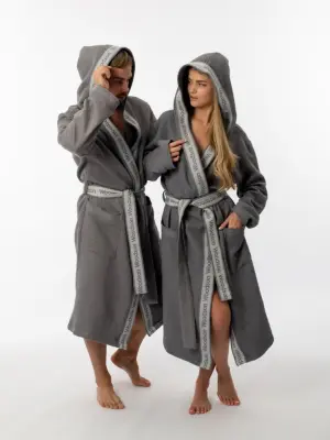 Халат вафельный Woodson, gray (50) Халат вафельный Woodson, gray (50)