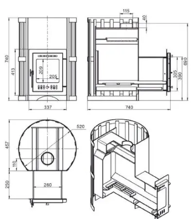 Фото Печь ВЕЗУВИЙ Скиф Ковка 22 (210) "М" в магазине Woodson