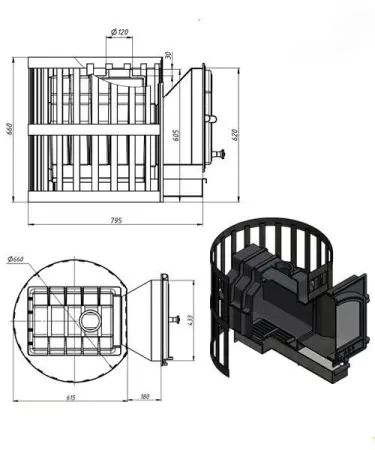 Фото Печь ВЕЗУВИЙ Легенда Ретро Ковка 24 (224) в магазине Woodson