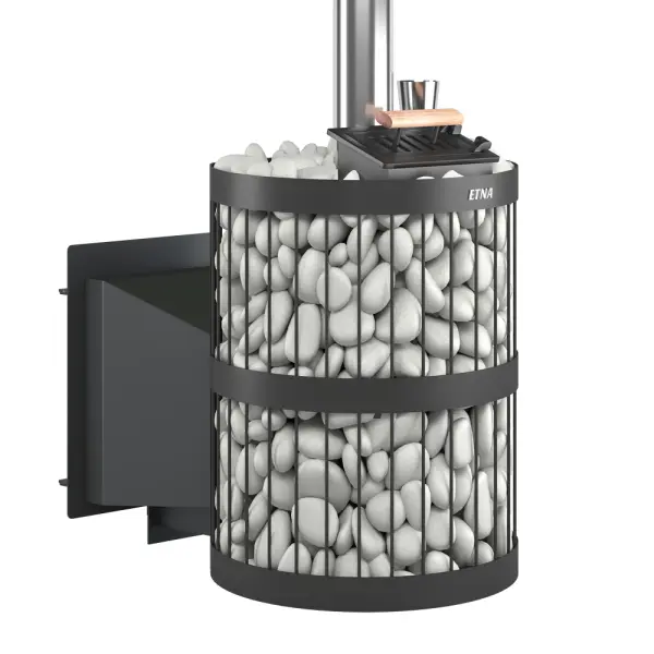 Фото Чугунная печь для бани ЭТНА Стандарт 18 (Панорама) "М" Закрытая каменка в магазине Woodson