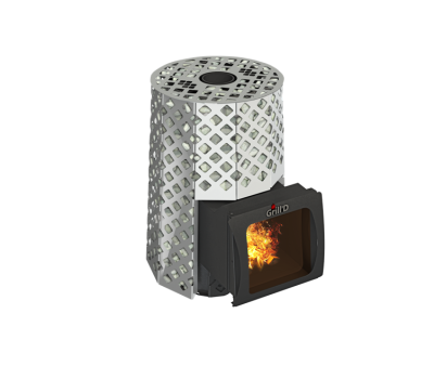 Фото Дровяная банная печь Grill'D Violet Steel Romb Short Window Max в магазине Woodson