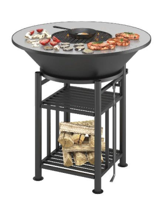 "FANTASTIC GRILL" Везувий Ø 1000 (чаша+подставка+плита+решетка чугунная"СТЕЙК" Ø 450мм+крышка)