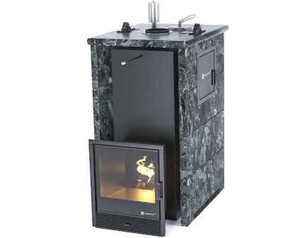 Фото Печь «Геленджик» М2 в трехстороннем кожухе Пироксенит в магазине Woodson