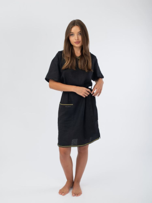 Платье банное Woodson, чёрный лён (46) Платье банное Woodson, чёрный лён (46)