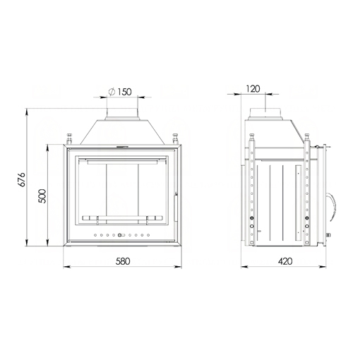 Топка каминная ЭЛЬБА 609