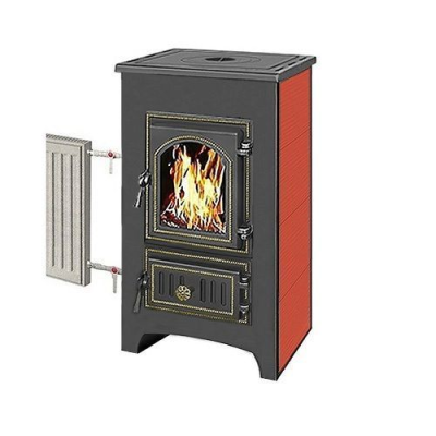 Фото Печь-Камин ВЕЗУВИЙ ПК-01 (270) с плитой и т/о красн. 9 кВт (150 м3) Ø 115 мм в магазине Woodson