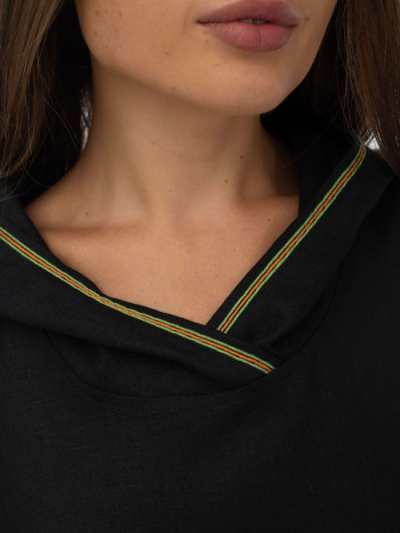 Платье банное Woodson, чёрный лён (48)