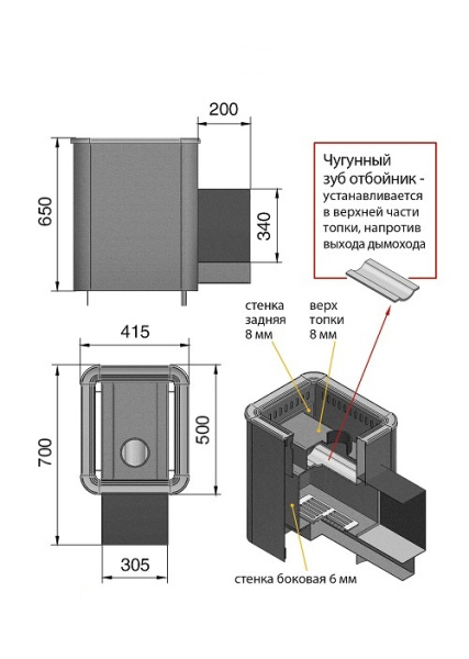 Фото Печь ВЕЗУВИЙ Русичъ Антрацит 16 (ДТ-4С) в магазине Woodson