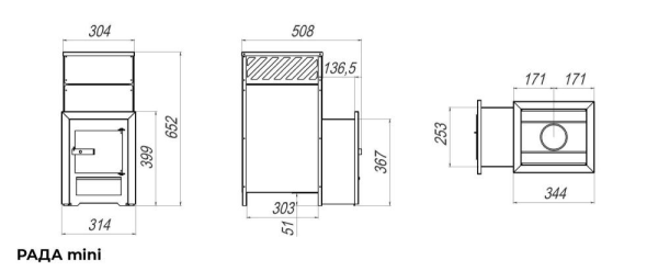 Фото Печь Сталь Мастер РАДА 4 мини, дверца металлическая в магазине Woodson