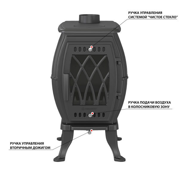 Фото Печь-камин Везувий BX-09 "Антрацит" в магазине Woodson