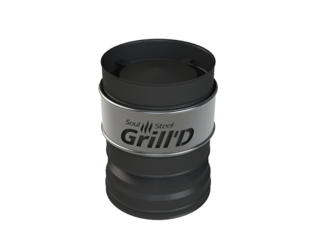 Фото Grill`D Оголовок-дефлектор К, AISI 430 0,5мм/ЖС 0,5мм (D130/250), черный (термостойкая краска) 