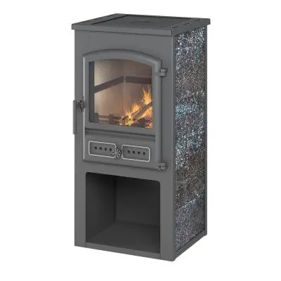 Фото Камин ЭТНА (БКД) с плитой "Амфиболит" Ø 115мм в магазине Woodson