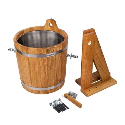 Обливное устройство Woodson с нержавеющей вставкой, 12 л., дуб