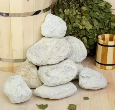 Камень для саун Талькохлорит обвалованный Карелия (коробка 20кг) (50-90)